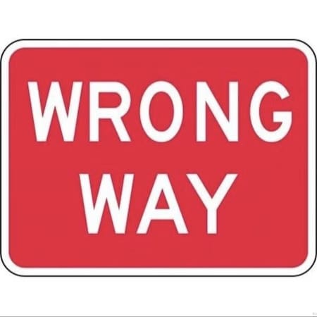 Accuform LANE GUIDANCE SIGN WRONG WAY 18 in X FRR022DP